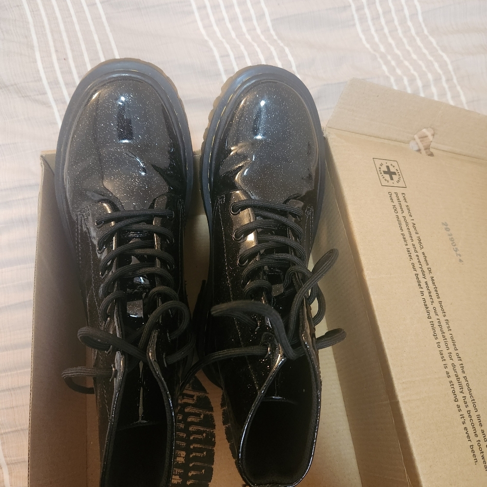 Black Glitter Dr Martens Boots